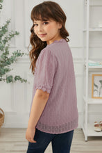 Load image into Gallery viewer, Girls Swiss Dot Spliced Lace Blouse
