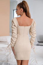 Load image into Gallery viewer, Drawstring Ruched Zip-Back Sheath Dress
