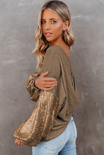 Load image into Gallery viewer, Sequin Waffle-Knit Blouse
