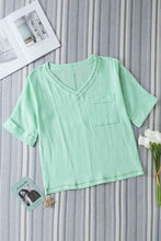 Load image into Gallery viewer, Textured V-Neck Half Sleeve Blouse
