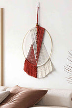 Load image into Gallery viewer, Contrast Fringe Round Macrame Wall Hanging
