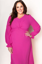 Load image into Gallery viewer, Twist Front V-Neck Flounce Sleeve Dress
