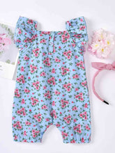 Load image into Gallery viewer, Baby Girl Printed Bow Detail Square Neck Romper
