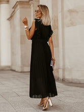 Load image into Gallery viewer, Tied Surplice Cap Sleeve Pleated Dress
