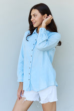 Load image into Gallery viewer, Doublju Blue Jean Baby Denim Button Down Shirt Top in Light Blue
