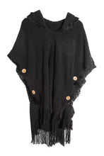 Load image into Gallery viewer, Fringe Hem Hooded Poncho
