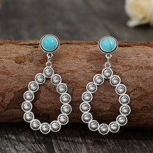 Load image into Gallery viewer, Artificial Turquoise Teardrop Earrings
