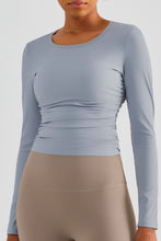 Load image into Gallery viewer, Lightweight Round Neck Long Sleeve Sports Top
