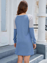 Load image into Gallery viewer, Boat Neck Long Sleeve Mini Dress
