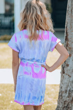 Load image into Gallery viewer, Girls Tie-Dye Belted T-Shirt Dress
