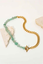 Load image into Gallery viewer, Stainless Steel Half Bead Half Chain Necklace
