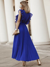 Load image into Gallery viewer, Tied Surplice Cap Sleeve Pleated Dress
