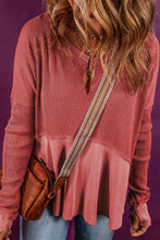 Load image into Gallery viewer, Notched Neck Long Sleeve Slit Blouse
