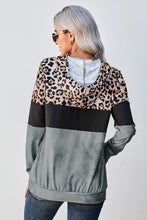 Load image into Gallery viewer, Leopard Color Block Hoodie
