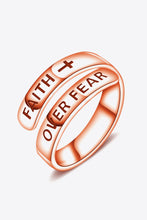 Load image into Gallery viewer, 925 Sterling Silver FAITH OVER FEAR Bypass Ring
