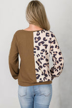 Load image into Gallery viewer, Leopard V-Neck Waffle-Knit Top
