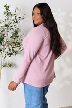 Load image into Gallery viewer, Celeste Full Size Texture Half Button Long Sleeve Blouse
