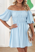 Load image into Gallery viewer, Off-Shoulder Balloon Sleeve Mini Dress
