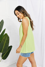 Load image into Gallery viewer, Blumin Apparel Chance of Sun Full Size Ribbed V-Neck Tank in Green
