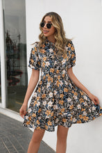 Load image into Gallery viewer, Floral Tie Neck Tiered Dress
