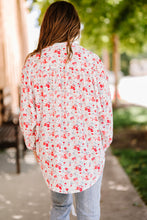 Load image into Gallery viewer, Floral Band Collar High-Low Blouse
