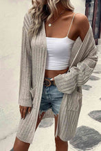 Load image into Gallery viewer, Open Front Dropped Shoulder Longline Cardigan
