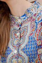 Load image into Gallery viewer, Plus Size Printed Mock Neck Buttoned Maxi Dress
