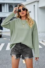 Load image into Gallery viewer, Round Neck Dropped Shoulder Sweater
