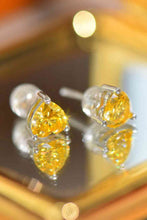 Load image into Gallery viewer, 2 Carat Yellow Heart Moissanite Platinum-Plated Earrings
