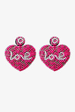 Load image into Gallery viewer, LOVE Beaded Heart Earrings
