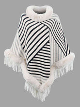 Load image into Gallery viewer, Striped Fringe Hem Poncho
