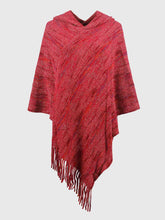 Load image into Gallery viewer, Fringe Hem Hooded Poncho
