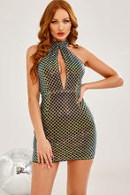 Load image into Gallery viewer, Multicolored Plaid Cutout Grecian Dress
