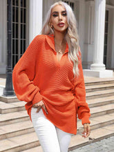 Load image into Gallery viewer, Johnny Collar Ribbed Tunic Sweater

