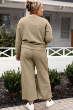 Load image into Gallery viewer, Double Take Full Size Textured Long Sleeve Top and Drawstring Pants Set
