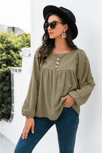 Load image into Gallery viewer, Button Up Balloon Sleeve Blouse
