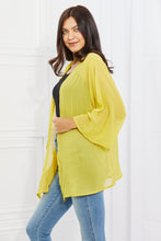 Load image into Gallery viewer, Melody Just Breathe Full Size Chiffon Kimono in Yellow
