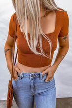 Load image into Gallery viewer, Lace-Up Square Neck Crop Top
