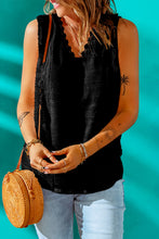 Load image into Gallery viewer, Scalloped Lace Trim V-Neck Tank
