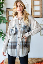 Load image into Gallery viewer, Reborn J Plaid Button Up Long Sleeve Shacket

