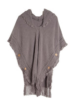 Load image into Gallery viewer, Fringe Hem Hooded Poncho
