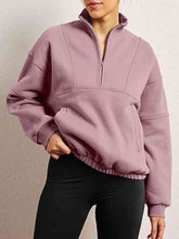 Load image into Gallery viewer, Half-Zip Long Sleeve Sweatshirt
