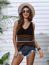 Load image into Gallery viewer, Striped V-Neck Knit Tank
