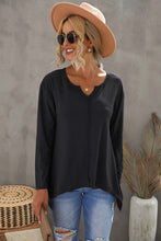 Load image into Gallery viewer, Notched Neck Asymmetric Hem Top
