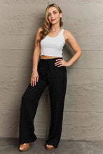 Load image into Gallery viewer, GeeGee Dainty Delights Textured High Waisted Pant in Black
