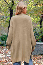 Load image into Gallery viewer, Openwork Long Sleeve Open Front Slit Cardigan
