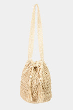 Load image into Gallery viewer, Fame Straw Braided Drawstring Tote Bag with Tassel
