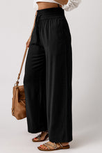 Load image into Gallery viewer, Drawstring Smocked Waist Wide Leg Pants
