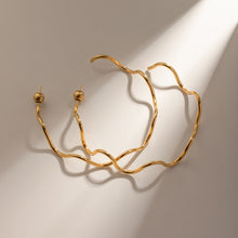 Load image into Gallery viewer, Stainless Steel Wave Shape C-Hoop Earrings
