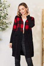 Load image into Gallery viewer, Heimish Full Size Plaid Open Front Cardigan
